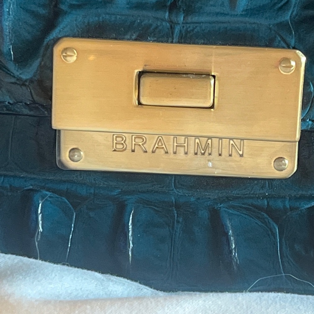 Brahmin Small Hallie Vibrant Azure  Top Handle Crossbody Bag NWOT - Picture 3 of 16